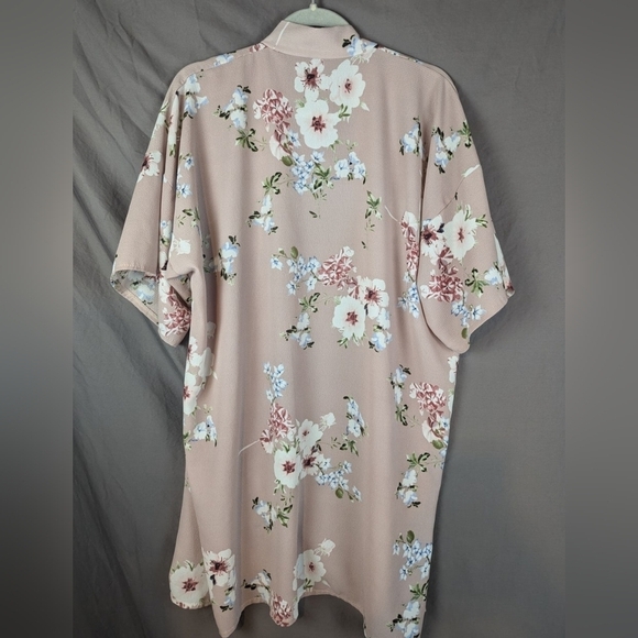 Kimono women's XL in pink simple floral polyester - Picture 2 of 9